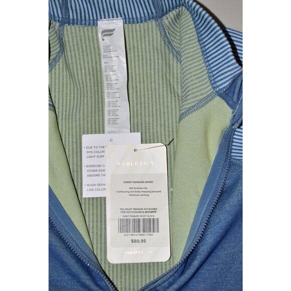 A6 NWT FABLETICS Blue Cassidy Seamless Moisture Wicking Jacket Size XL $89.95 - Picture 7 of 7